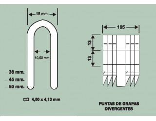 0033FG0950 GRAPAS TIPO U GRAMPILLON 50 MM.