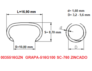 0035516GZN GRAPA ZN CL-12 516G100 SC-760 ZINCADO 