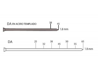 0041150XX CLAVO DA ( SKDA600)  Ø1,8 INCLINADOS 34º FUSION F-15