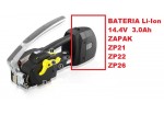 16011SR22BAT BATERIA  VMT-VHT Li-Ion   3,0 Ah 14,4 V MOD.ZAPAK ZP21ZP22-ZP26