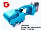 16011L16 FLEJADORA BATERIA L16 PET 13 A 16 MM. 
CARGADOR + BATERIA 18V