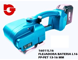 16011L16 FLEJADORA BATERIA L16 PET 13 A 16 MM. 
CARGADOR + BATERIA 18V