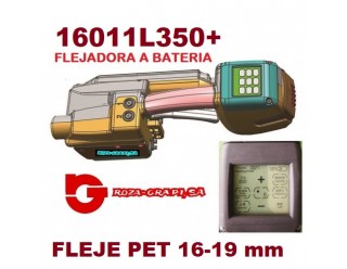 16011L350+ FLEJADORA BATERIA L350+ PP/PET 16 A 19 MM. 
CARGADOR + 2 BATERIAS (OR-T 450)