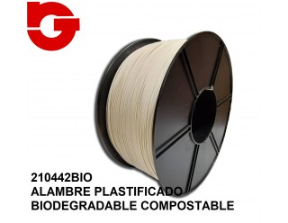 210442BIO ALAMBRE PLASTIFICADO BIODEGRADABLE COMPOSTABLE  BOBINA 1000MTS. 0,42 BLANCO