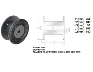 210444B-5000 ALAMBRE PLASTIFICADO TWISTBAND TIEFIX BOBINA 5000 MTS. 0,44 BLANCO