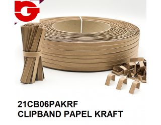 21CB06PAKRF CLIPBAND PAPEL KRAFT 600 MTS. (0,56 Ø) 
CAJA 5 BOBINAS