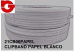 21CB06PAPEL CLIPBAND PAPEL BLANCO 500 MTS. (0,60 Ø) 
CAJA 5 BOBINAS