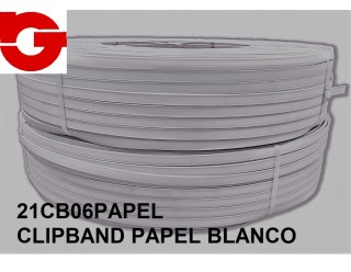 21CB06PAPEL CLIPBAND PAPEL BLANCO 500 MTS. (0,60 Ø) 
CAJA 5 BOBINAS