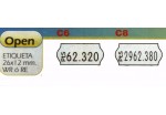 5321 ETIQUETA OPEN EN ROLLO BLANCA PARA MAQUINAS 26X12 OVALADA