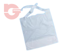 UN12.09.120 Babero Adulto con-bolsillo, celulosa plastificada blanco/azul medida 36 x 64 cm