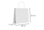 UN19.40.100 Bolsas papel kraft asa rizada con base ancha 28x11x22 cm