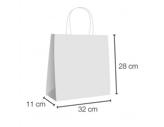 UN19.40.111 Bolsas papel kraft asa rizada con base ancha 32x11x28 cm
