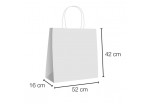 UN19.40.140 Bolsas papel kraft asa rizada con base ancha 52x16x42cm