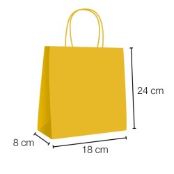UN19.40.011 Bolsas papel kraft de asa rizada 18x8x24 cm