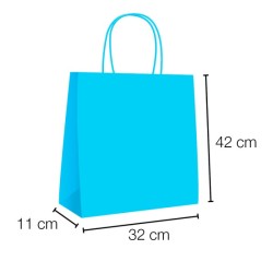 UN19.40.050 Bolsas papel kraft de asa rizada 32x11x42 cm