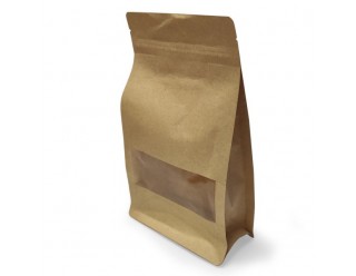 UN19.10.010 Bolsas Papel Kraft Plastificado, Rectangular con ventana
